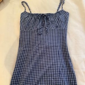 Blue checkered Brandy Melville Dress